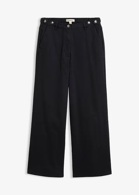 Twillhose aus Baumwoll-Stretch in schwarz von vorne - bonprix