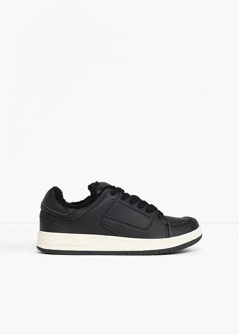 Gefütterter Sneaker in schwarz - bonprix