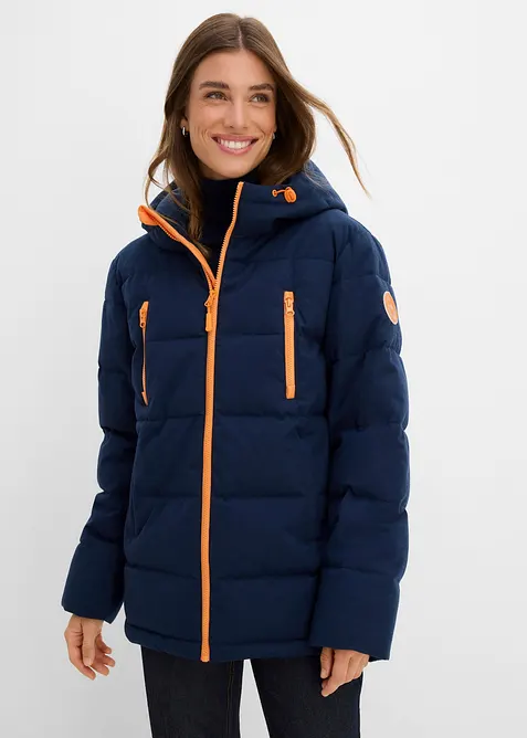 Wasserabweisende Stepp-Funktionsjacke in blau von vorne (im Anschnitt) - bonprix