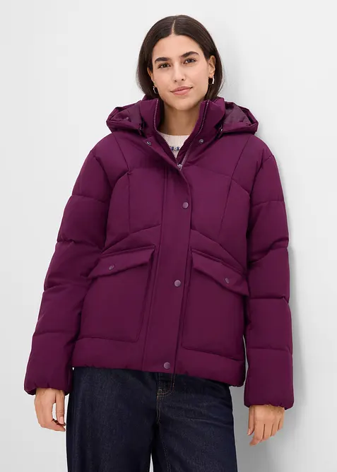 Wasserabweisende Steppjacke in lila von vorne (im Anschnitt) - bonprix