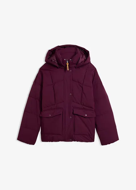 Wasserabweisende Steppjacke in lila von vorne - bonprix