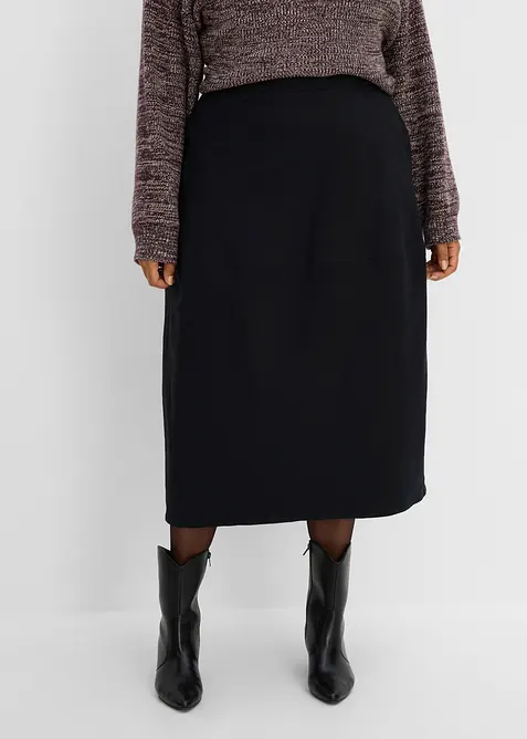 Twill-Rock mit Taschen in schwarz von vorne - bonprix