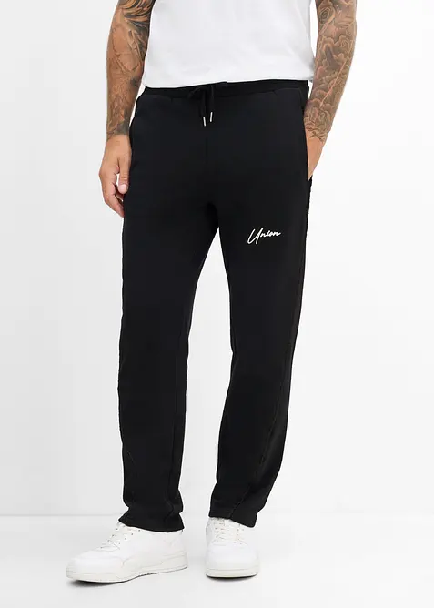 Jogginghose aus reiner Baumwolle in schwarz von vorne - bonprix