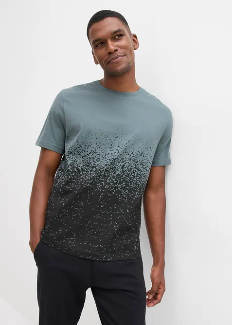 T-Shirt aus reiner Bio-Baumwolle in grün von vorne (im Anschnitt) - bonprix