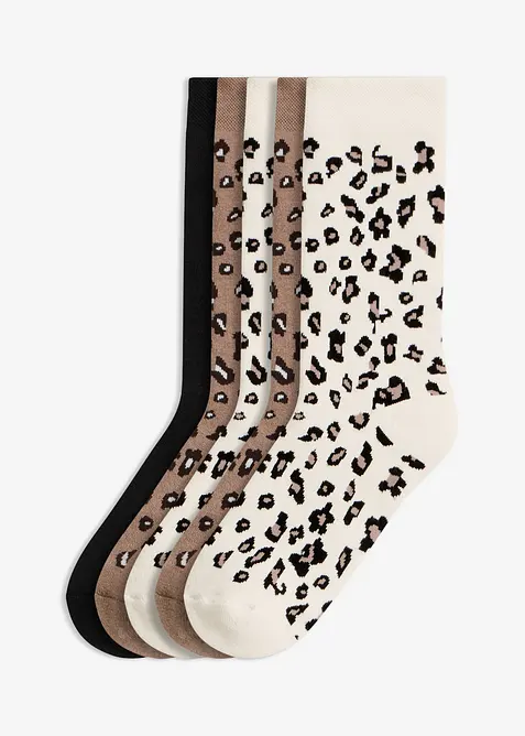Thermo Socken mit Innenfrottee und druckfreiem Bündchen (5er Pack) in schwarz von vorne - bonprix