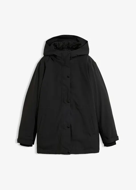 3 in 1 Wasserdichte Funktionsjacke mit herausnehmbarer Steppjacke in schwarz von vorne - bonprix