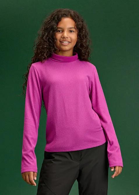 Warmes Thermo-Langarmshirt (2er Pack) in lila von vorne (im Anschnitt) - bonprix