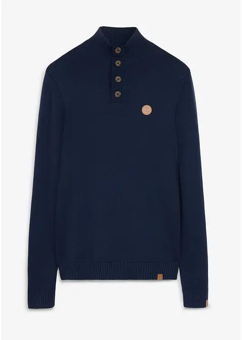 Pullover in Regular Fit in blau von vorne - bonprix