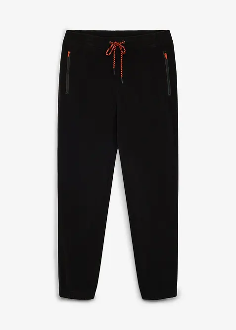 Fleece-Jogginghose in Regular Fit in schwarz von vorne - bonprix