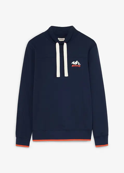 Sweatshirt in Regular Fit in blau von vorne - bonprix