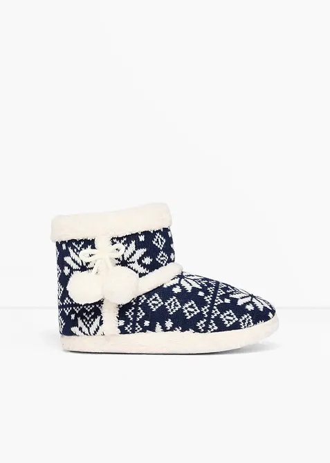 Hausschuhe in blau - bonprix