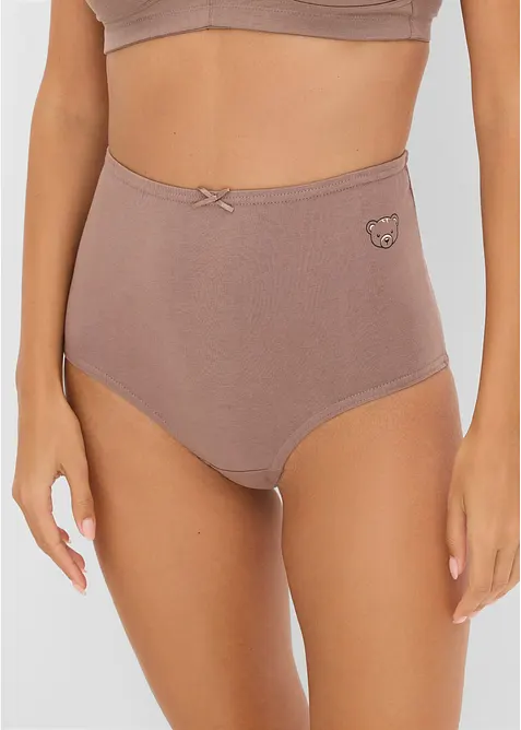 Highwaist Slip mit Bio-Baumwolle (4er Pack) in weiß von vorne - bonprix