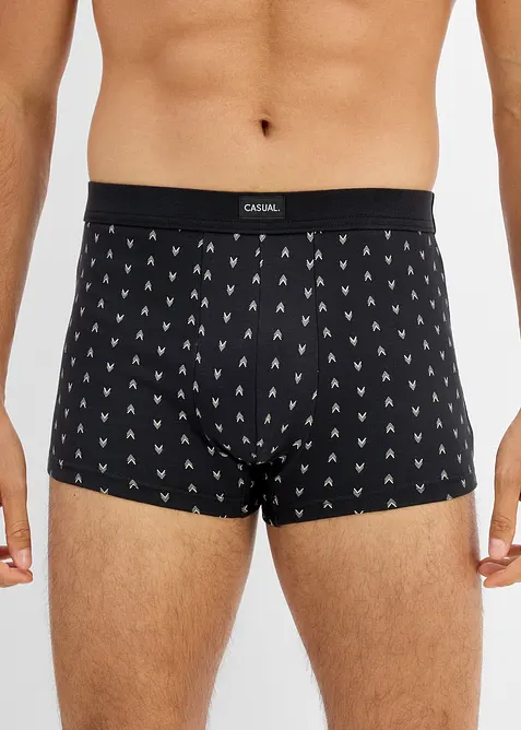 Boxershorts eng mit weicher Baumwolle (4er Pack) in schwarz von vorne - bonprix