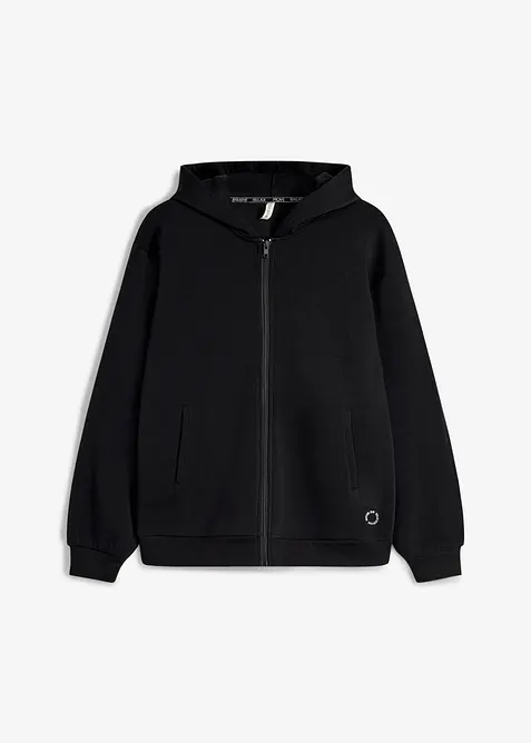 Thermo-Sportjacke, schnelltrocknend in schwarz von vorne - bonprix