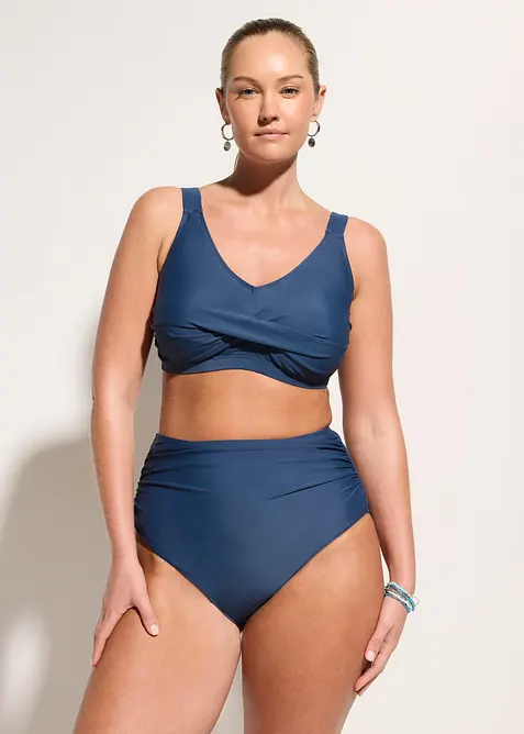 Light Shape-Bikini (2-tlg.Set) mit Wickeloptik in blau von vorne (Totalaufnahme) - bonprix