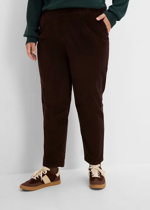 Cordhose aus elastischem Baumwoll-Mix in braun von vorne - bonprix