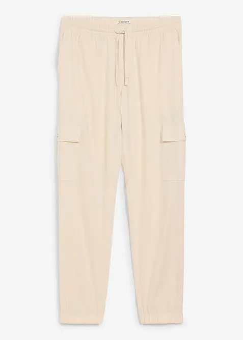 Regular Fit Leinenhose, Straight in beige von vorne - bonprix