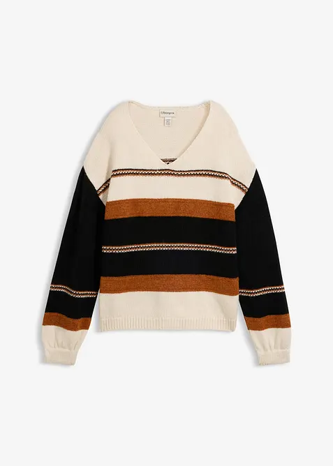 Pullover in beige von vorne - bonprix