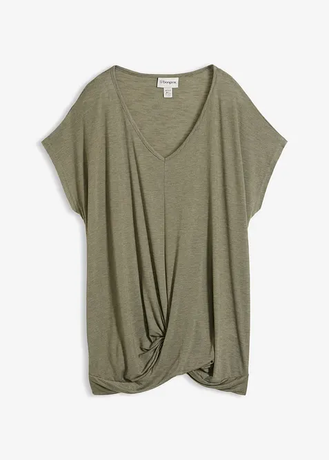 Shirt aus Viskose-Mix in grün von vorne - bonprix
