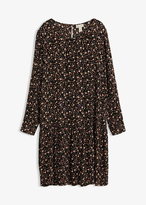 Kleid aus fließender Viskose in schwarz von vorne - bonprix