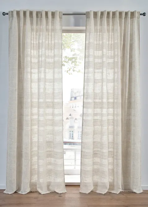 Jacquard Vorhang mit Struktur, auch in extra lang (1er Pack) in beige - bonprix