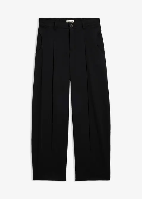 Barrel-Hose aus softem Viskose-Mix in schwarz von vorne - bonprix
