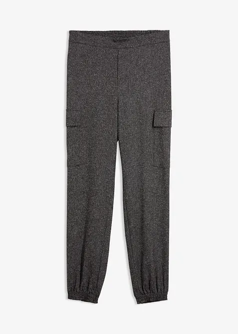 Cargohose mit Bequembund in schwarz von vorne - bonprix