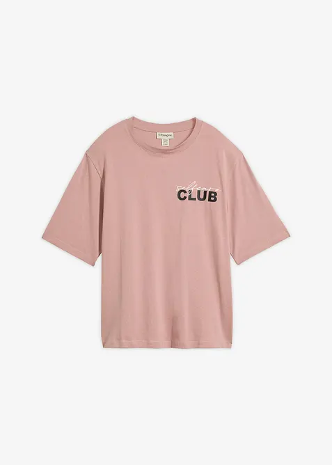 T-Shirt aus reiner Bio-Baumwolle in rosa von vorne - bonprix