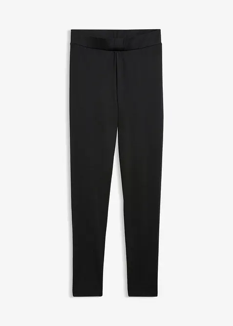 Highwaist Thermo-Leggings mit breitem Bequembund in schwarz von vorne - bonprix