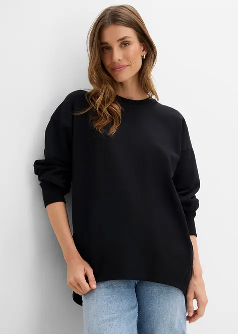 Oversize Sweatshirt in schwarz von vorne (im Anschnitt) - bonprix