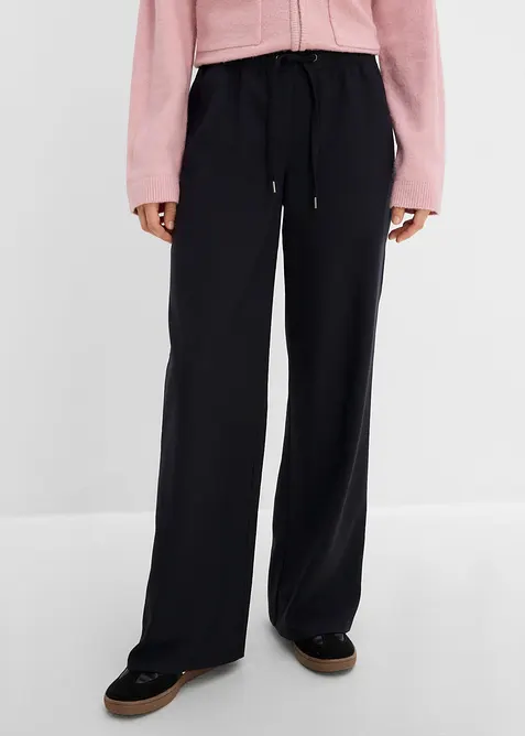 Hose aus softem Viskose-Mix in schwarz von vorne - bonprix