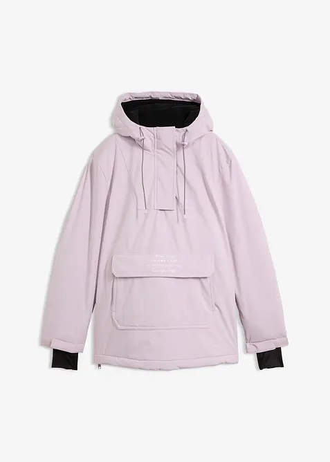 wasserdichte Ski-Funktions-Schlupfjacke mit Fleece-Futter in lila von vorne - bonprix