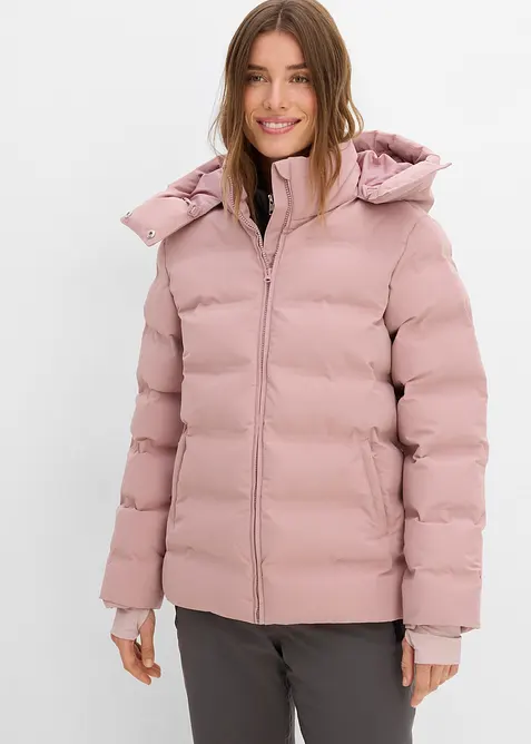 Wasserabweisende Skijacke in rosa von vorne (im Anschnitt) - bonprix