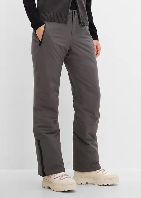 Wasserabweisende Skihose in grau von vorne - bonprix