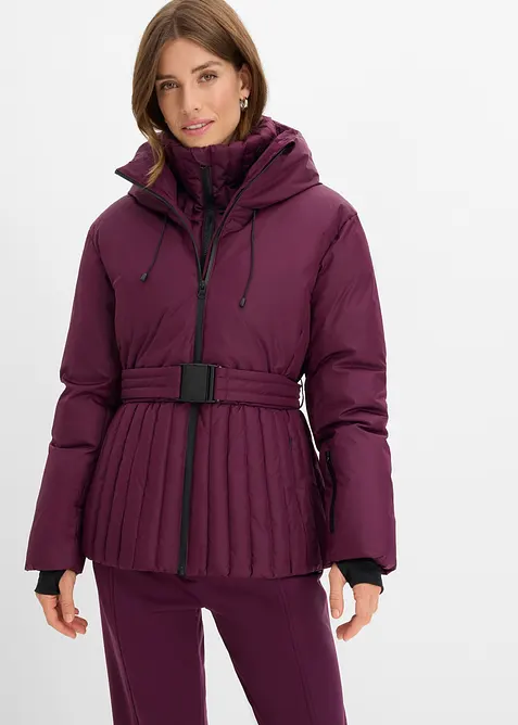 Wasserabweisende Skijacke in lila von vorne (im Anschnitt) - bonprix