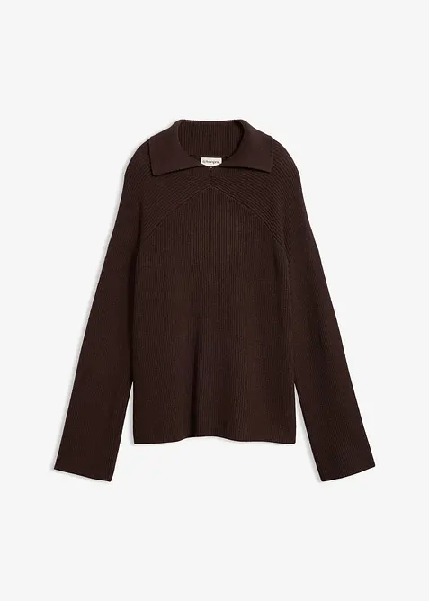 Grobstrick-Pullover mit Turtleneck in braun von vorne - bonprix