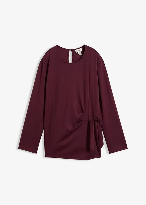 Langarmshirt aus feinem Viskose-Mix in rot von vorne - bonprix