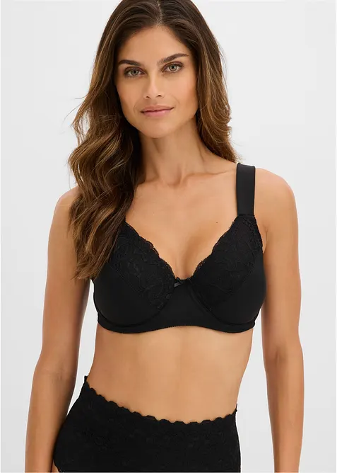 Minimizer-BH mit gepolsterten Trägern (3er Pack) in beige von vorne (im Anschnitt) - bonprix