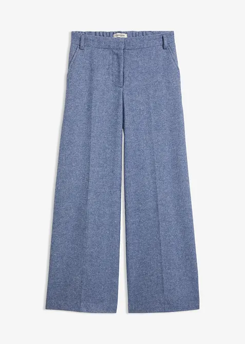 Wollhose mit Fischgratmuster in blau von vorne - bonprix
