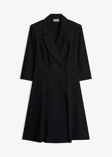 Blazerkleid mit ausgestelltem Rockteil in schwarz von vorne - bonprix