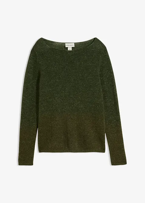 Pullover aus weichem Alpaka-Mix in grün von vorne - bonprix