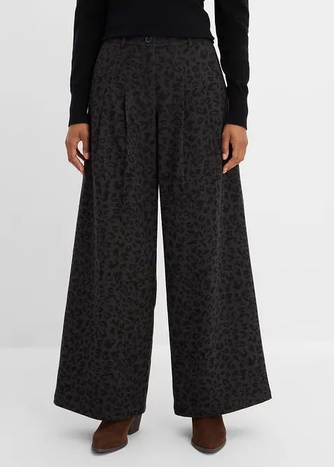 Bundfaltenhose mit Bequembund in grau von vorne - bonprix