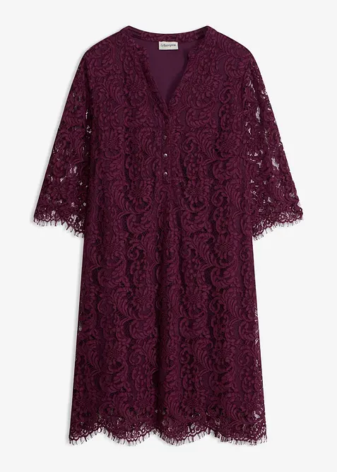Spitzenkleid in lila von vorne - bonprix