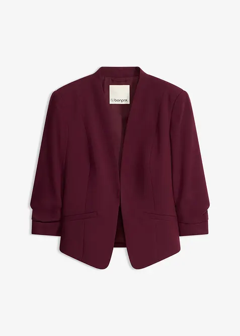 Blazer mit gerafften 3/4-Ärmeln in rot von vorne - bonprix