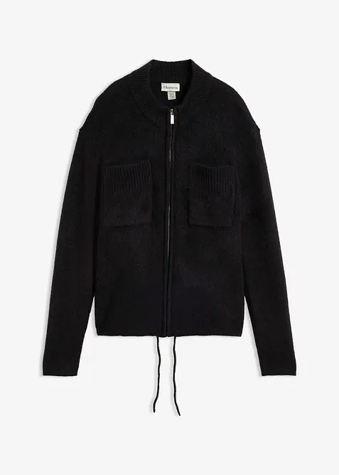 Feinstrickjacke in schwarz von vorne - bonprix