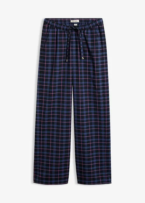 Hose in Wolloptik mit Bequembund in blau von vorne - bonprix