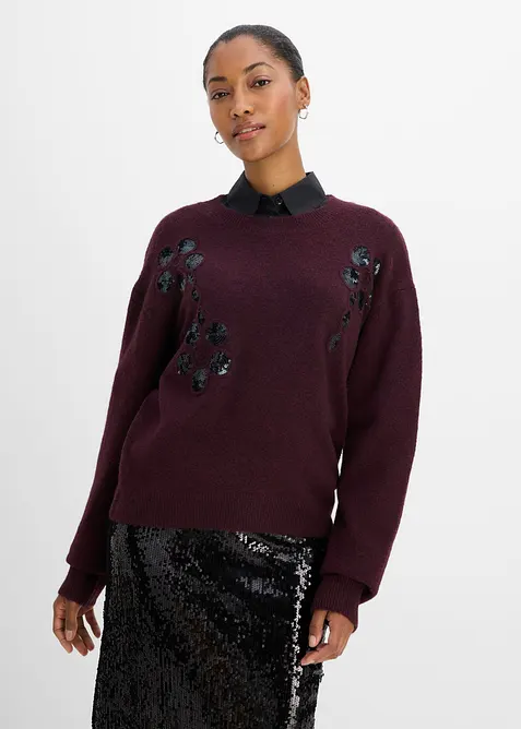 Feinstrickpullover in rot von vorne (im Anschnitt) - bonprix