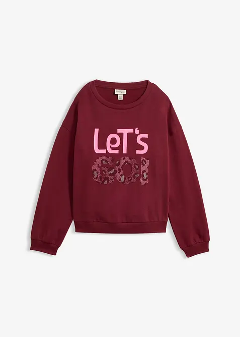 Sweatshirt aus weichem Baumwoll-Mix in rot von vorne - bonprix