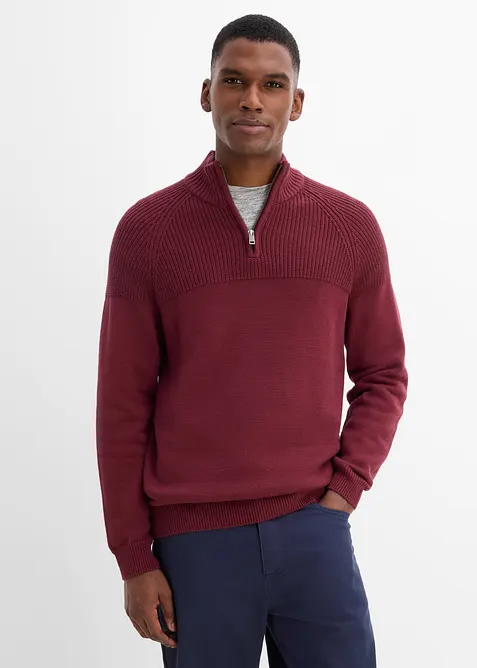 Troyer in Regular-Fit in blau von vorne (im Anschnitt) - bonprix