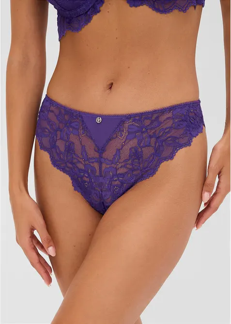 String mit weicher Spitze in lila von vorne - bonprix
